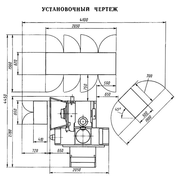 Настановне креслення горизонтально-фрезерного верстата 6902ПМФ2